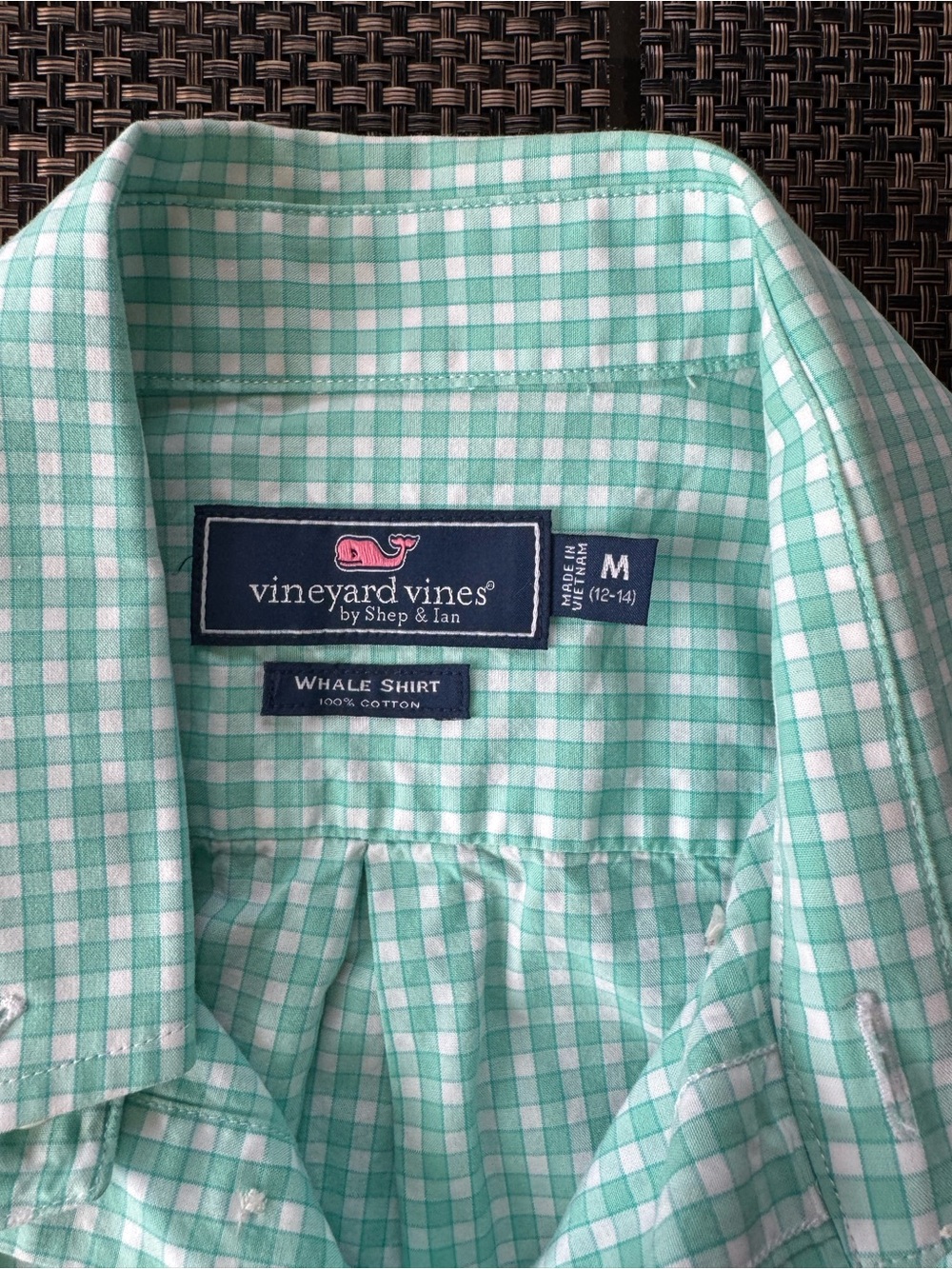 Vineyard Vines Mint Green Gingham Button-Down Shirt